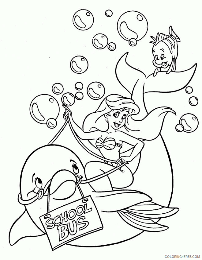Arial the Mermaid Printable Sheets Free Disneys The 2021 a 2410 Coloring4free