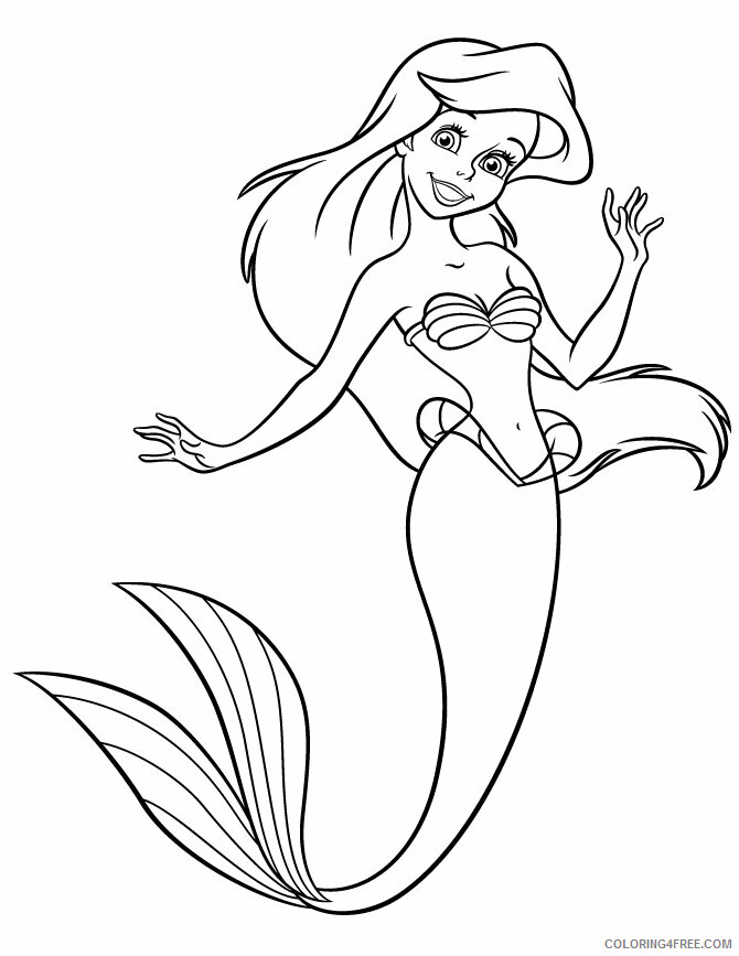 Ariel Coloring Book Printable Sheets Enterals com Free Pages 2021 a 2495 Coloring4free