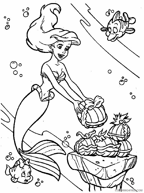 Ariel Coloring Game Printable Sheets Little Ariel With Grimbsby Coloring 2021 a 2505 Coloring4free
