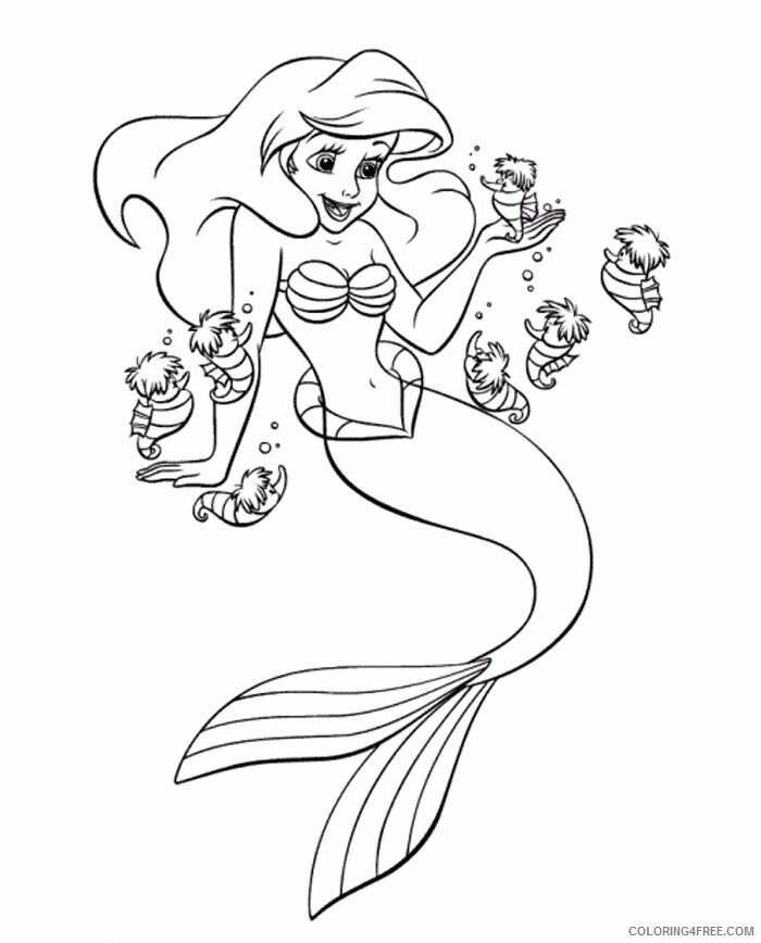 Ariel Little Mermaid Coloring Pages Printable Sheets Baby Ariel The 2021 a 2600 Coloring4free