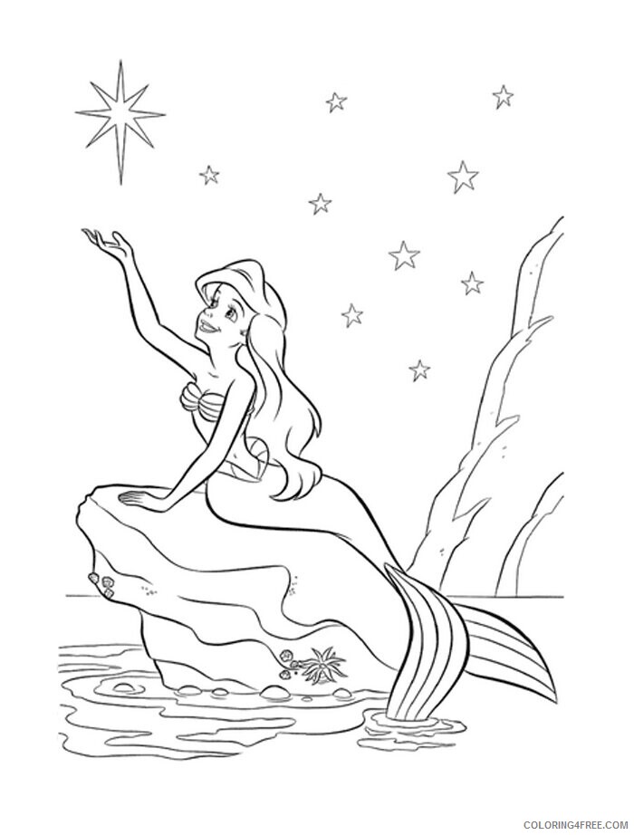 Ariel Little Mermaid Coloring Pages Printable Sheets Mermaid Ariel makes 2021 a 2613 Coloring4free