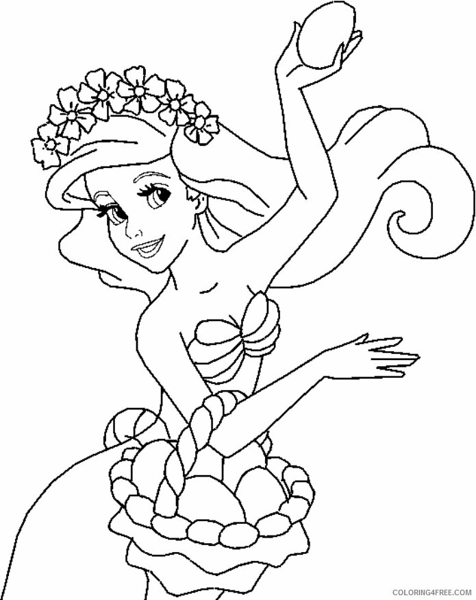 Ariel Little Mermaid Coloring Pages Printable Sheets Print Ariel Mermaid 2021 a 2611 Coloring4free
