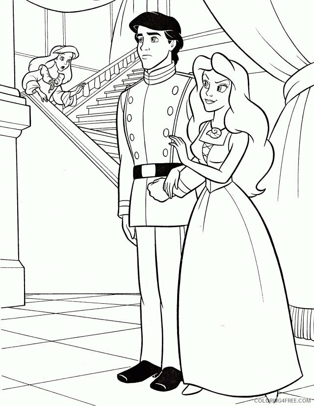 Ariel and Eric Coloring Pages Printable Sheets Ariel And Eric Pages 2021 a 2416 Coloring4free