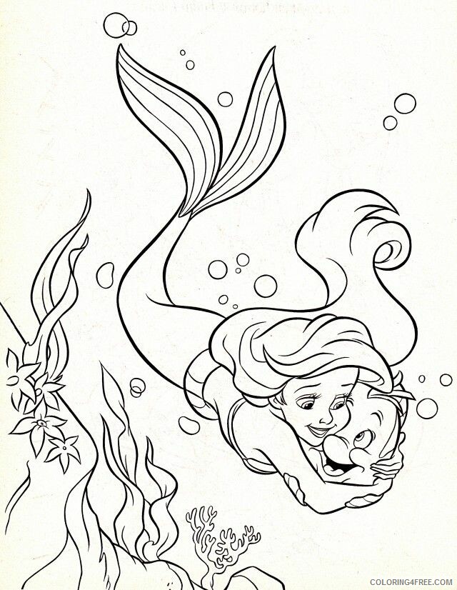 Ariel and Eric Coloring Pages Printable Sheets Ariel Disney Princess Pages 2021 a 2421 Coloring4free