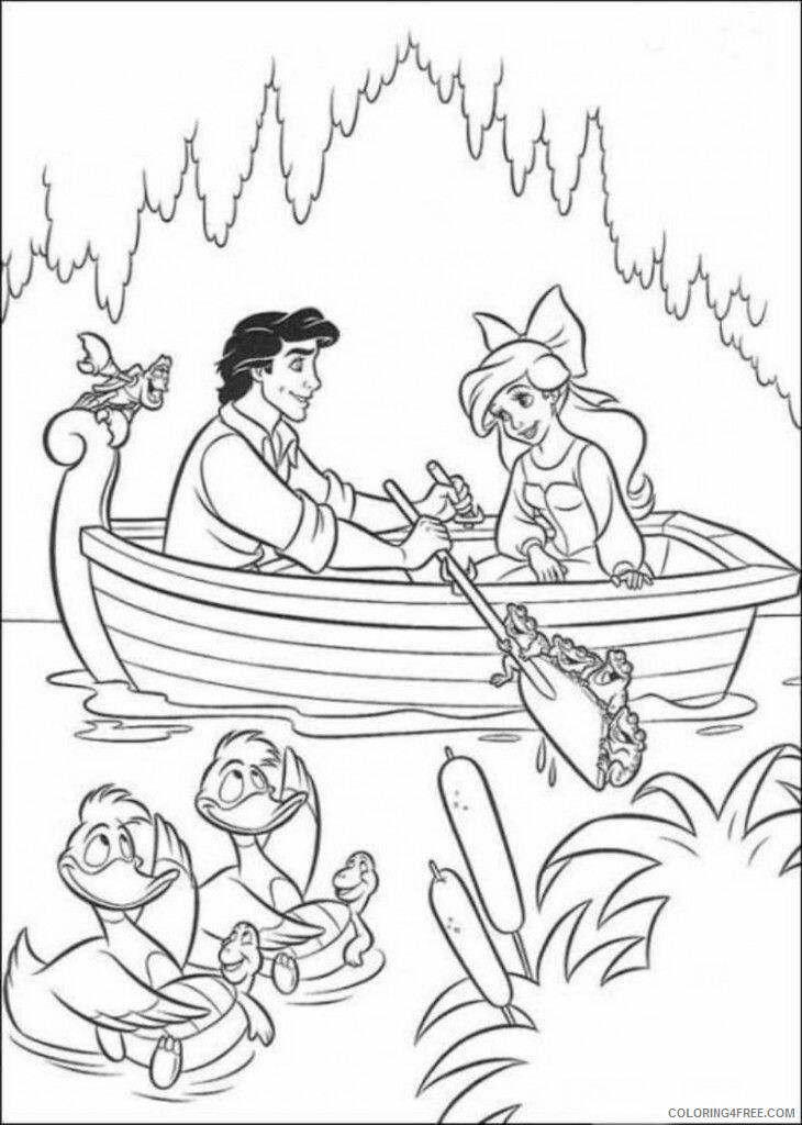 Ariel and Eric Coloring Pages Printable Sheets Ariel On A Date With 2021 a 2422 Coloring4free