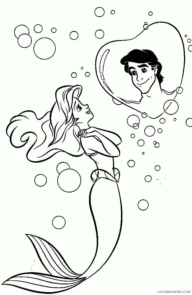 Ariel and Eric Coloring Pages Printable Sheets Ariel Princess For 2021 a 2423 Coloring4free