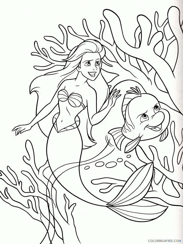 Ariel and Eric Coloring Pages Printable Sheets Disney Princess Ariel And Flounder 2021 a Coloring4free