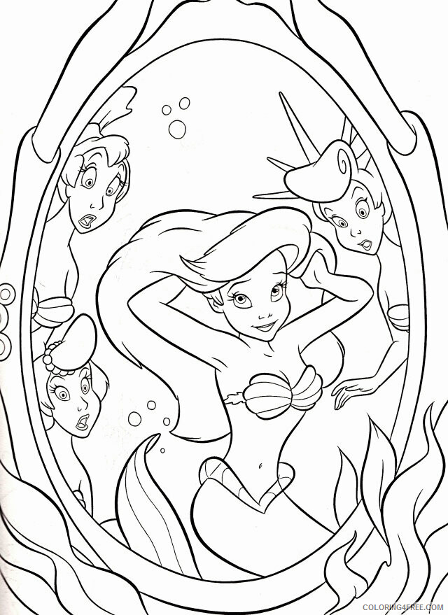 Ariel and Eric Coloring Pages Printable Sheets Princess Ariel For 2021 a 2428 Coloring4free