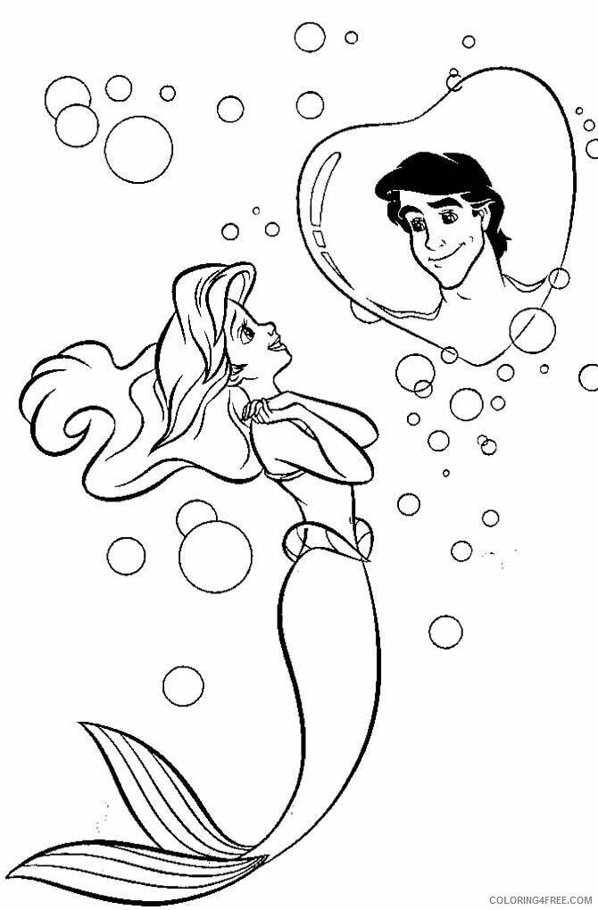 Ariel and Prince Eric Coloring Pages Printable Sheets Ariel Prince Eric 2021 a Coloring4free