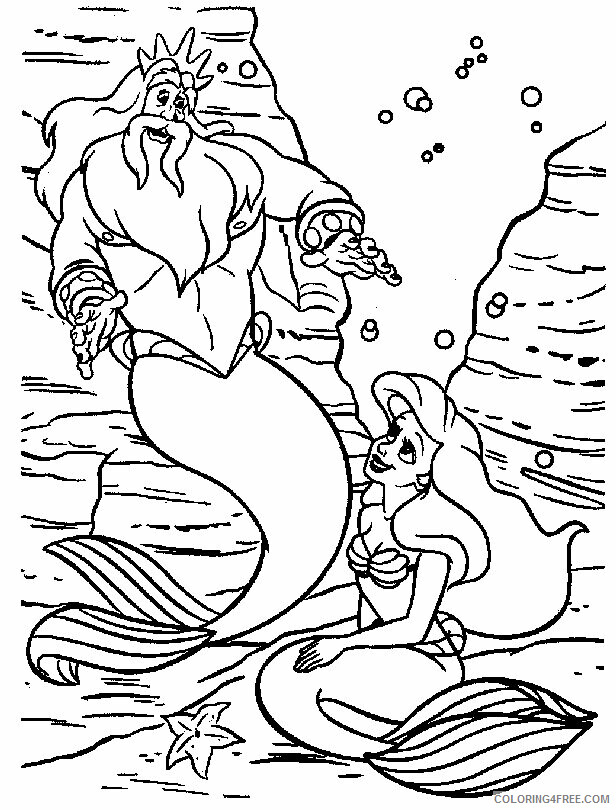 Ariel the Mermaid Coloring Pages Printable Sheets Little Mermaid Ariel 6 2021 a 2628 Coloring4free