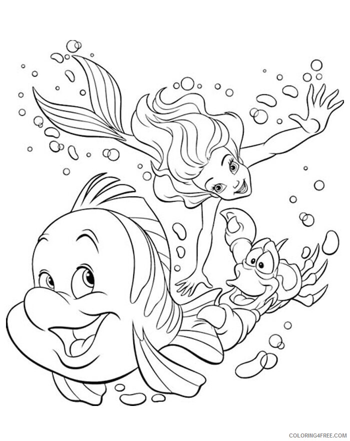Ariel the Mermaid Coloring Pages Printable Sheets Little Mermaid Princess Ariel 2021 a Coloring4free