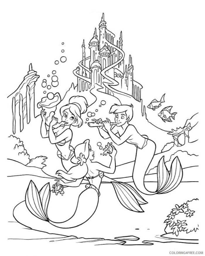 Ariel the Mermaid Coloring Pages Printable Sheets The Little The beautiful 2021 a Coloring4free