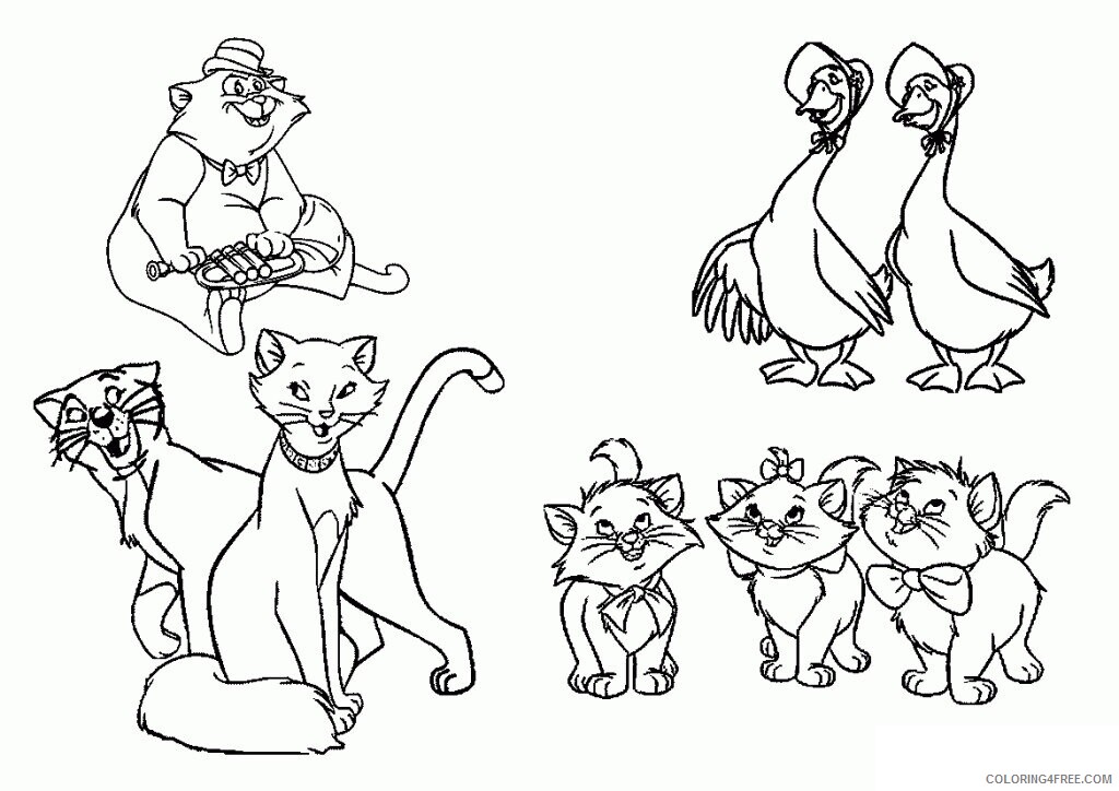 Aristocat Coloring Pages Printable Sheets Aristocats Free Coloring 2021 a 2648 Coloring4free