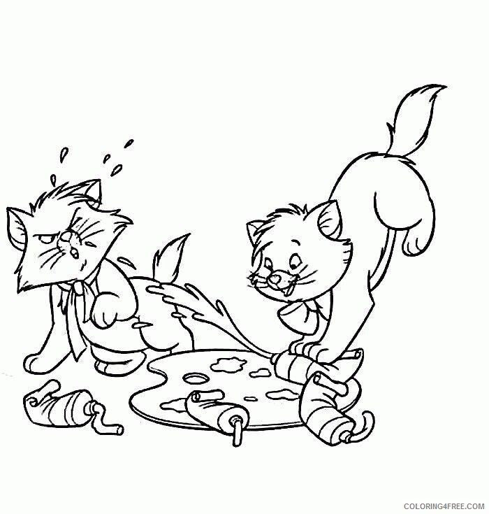 Aristocat Coloring Pages Printable Sheets Aristocats page aristocats pages 2021 a 2657 Coloring4free
