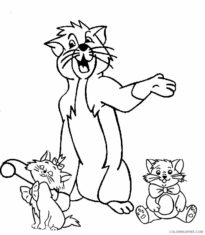 Aristocats Coloring Page Printable Sheets The Aristocats Color 2021 a 2672 Coloring4free