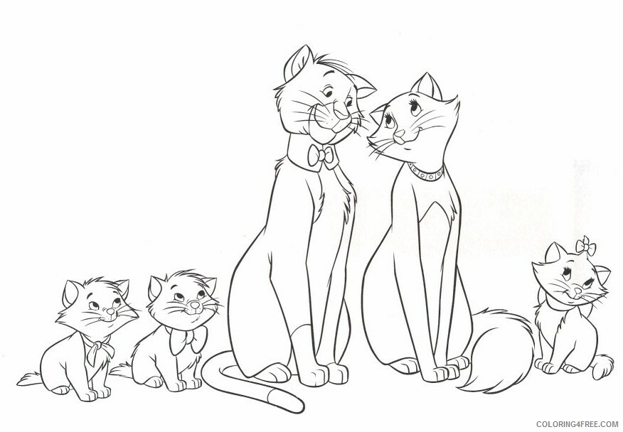 Aristocats Coloring Pages Printable Sheets aristocats book list 2021 a 2674 Coloring4free