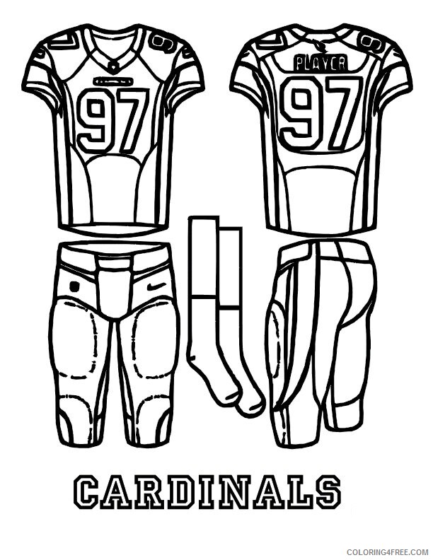 Arizona Cardinals Coloring Pages Printable Sheets Football Uniform Page Free 2021 a 2700 Coloring4free