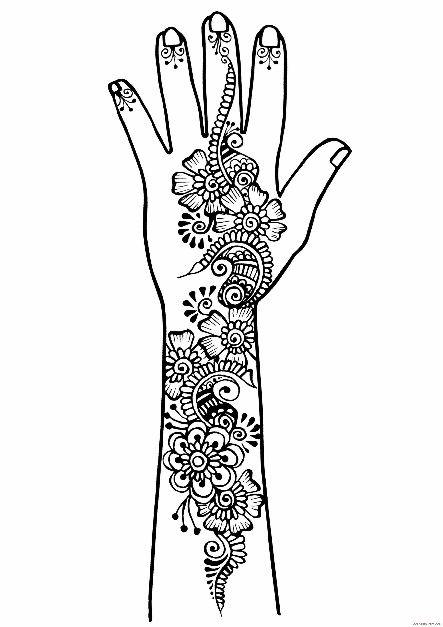 Arm Coloring Pages Printable Sheets Arm and hand tattoo 1 2021 a 2709 Coloring4free