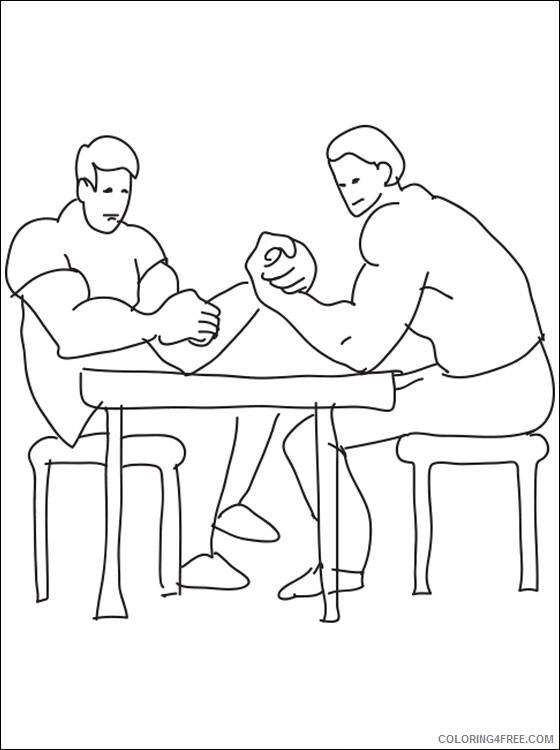 Arm Coloring Pages Printable Sheets Arm wrestling page Coloring 2021 a 2710 Coloring4free
