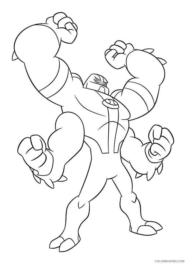 Arm Coloring Pages Printable Sheets Fourarms Alien from Ben 10 2021 a 2720 Coloring4free