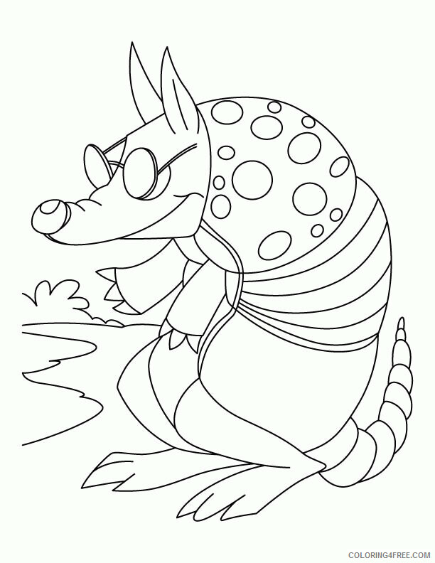 Armadillo Coloring Pages Printable Sheets Armadillo feeling cold pages 2021 a 2727 Coloring4free