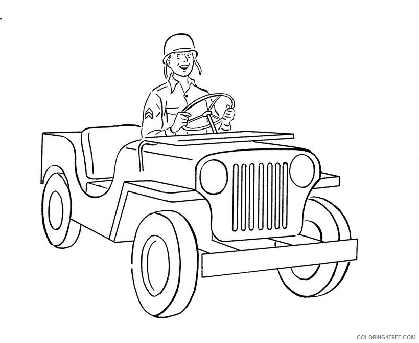 Army Coloring Page Printable Sheets Army jeep page 011 2021 a 2893 Coloring4free
