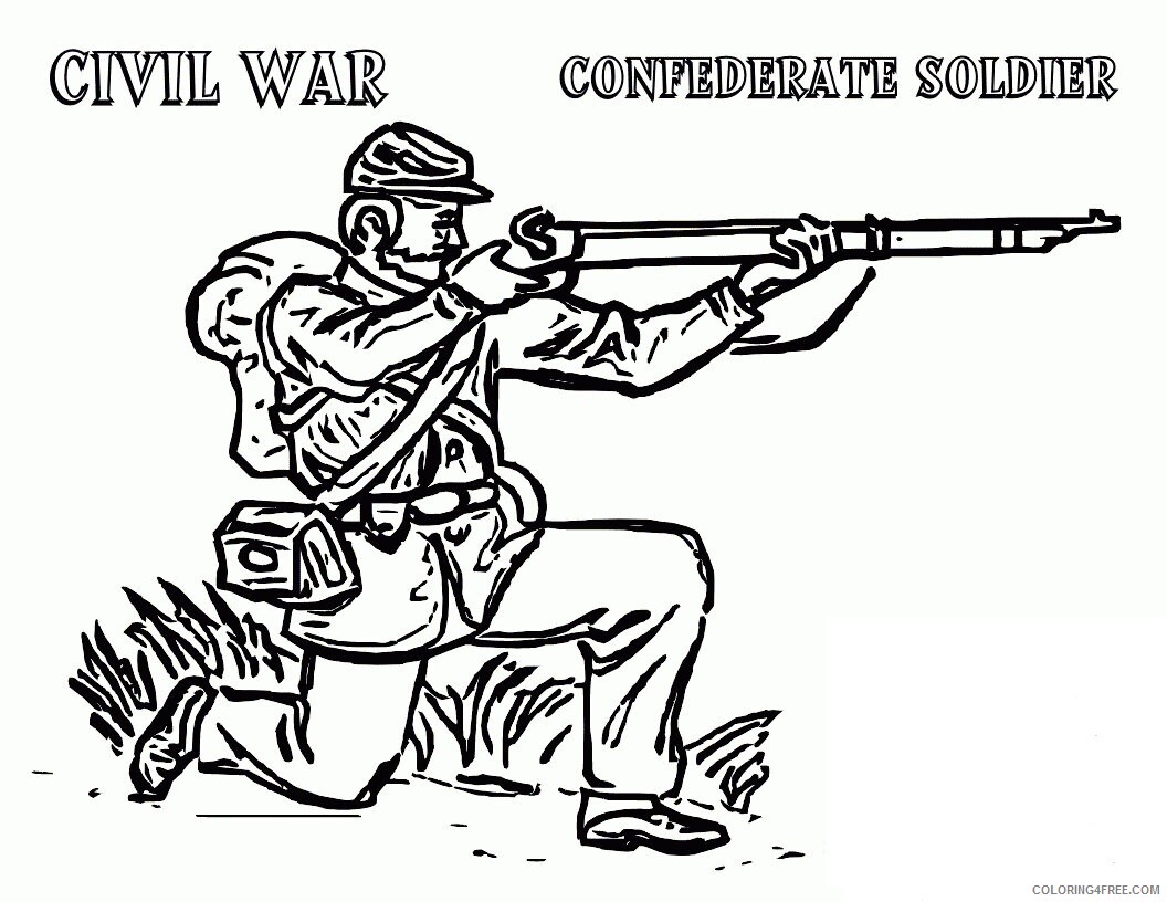 Army Soldier Coloring Page Printable Sheets 01 Civil War Army Soldier 2021 a 3006 Coloring4free