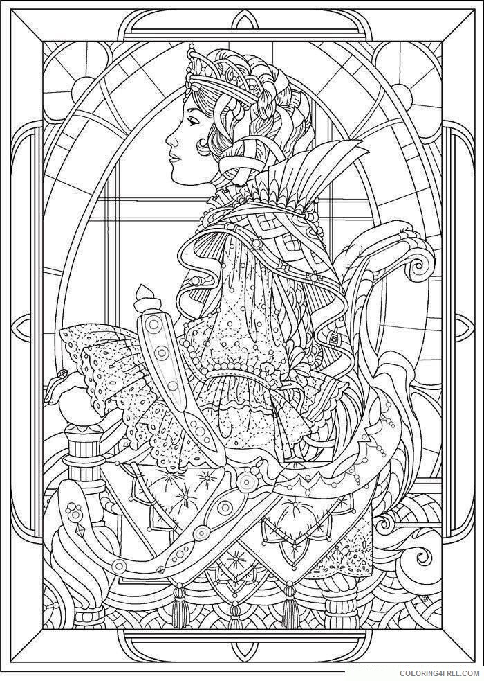 Art Nouveau Butterfly Coloring Page Printable Sheets Art Nouveau for 2021 a 3083 Coloring4free