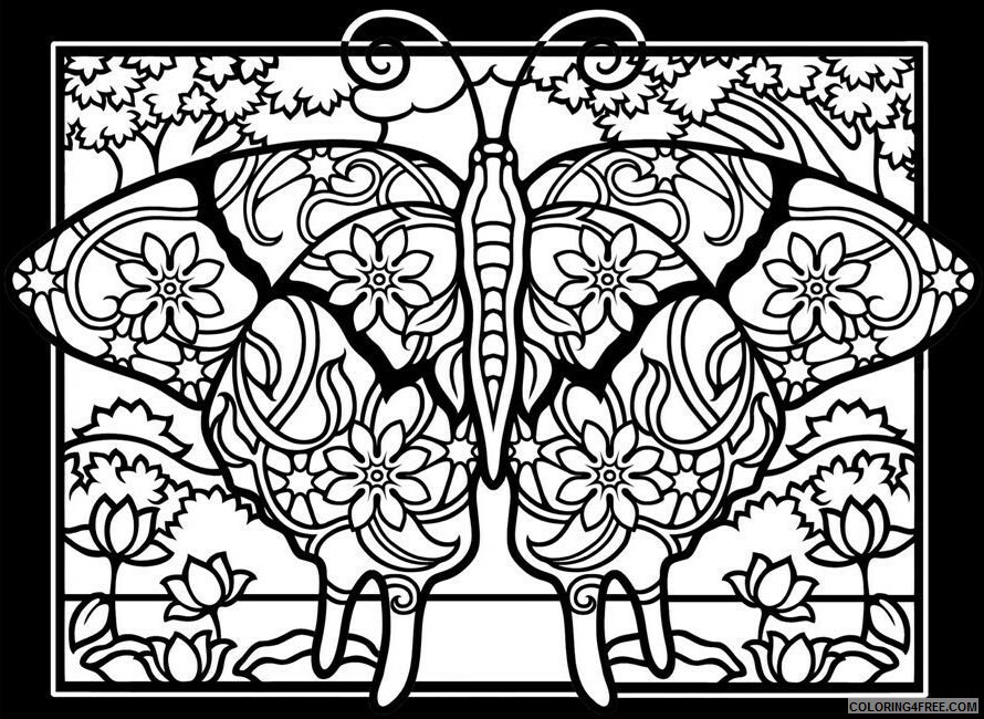 Art Nouveau Butterfly Coloring Page Printable Sheets Colouring For jpg 2021 a 3095 Coloring4free