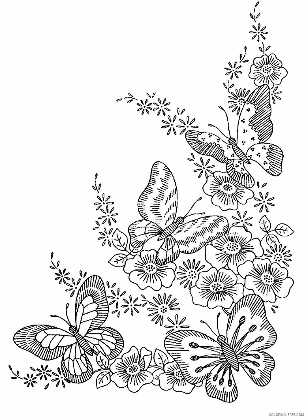 Art Nouveau Butterfly Coloring Page Printable Sheets Insect for adults 2021 a 3100 Coloring4free