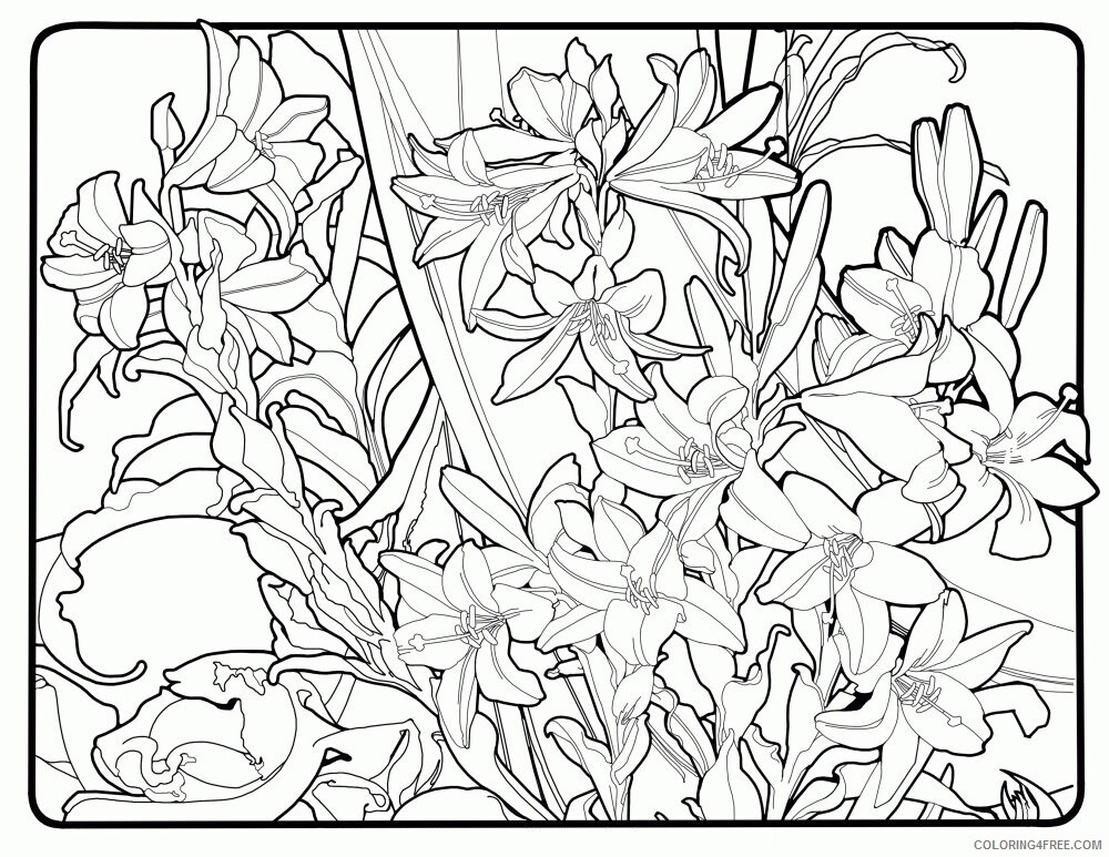 Art Nouveau Coloring Page Printable Sheets Alfons Mucha Art Nouveau Free 2021 a 3111 Coloring4free