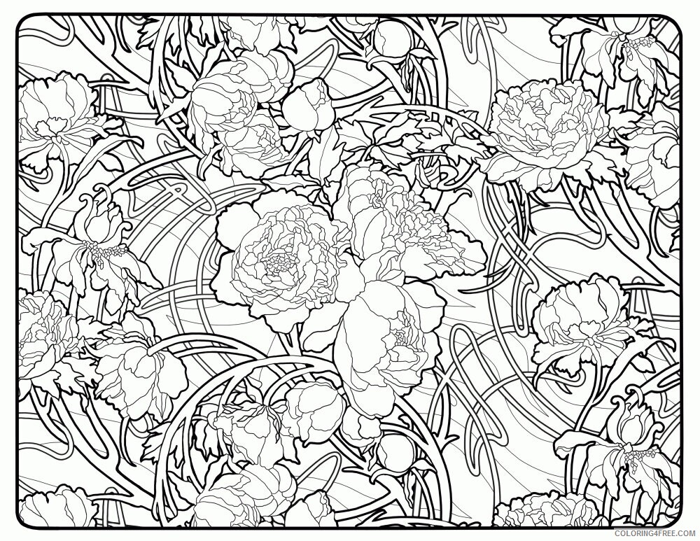 Art Nouveau Coloring Page Printable Sheets Alfons Mucha Art Nouveau Free 2021 a 3112 Coloring4free
