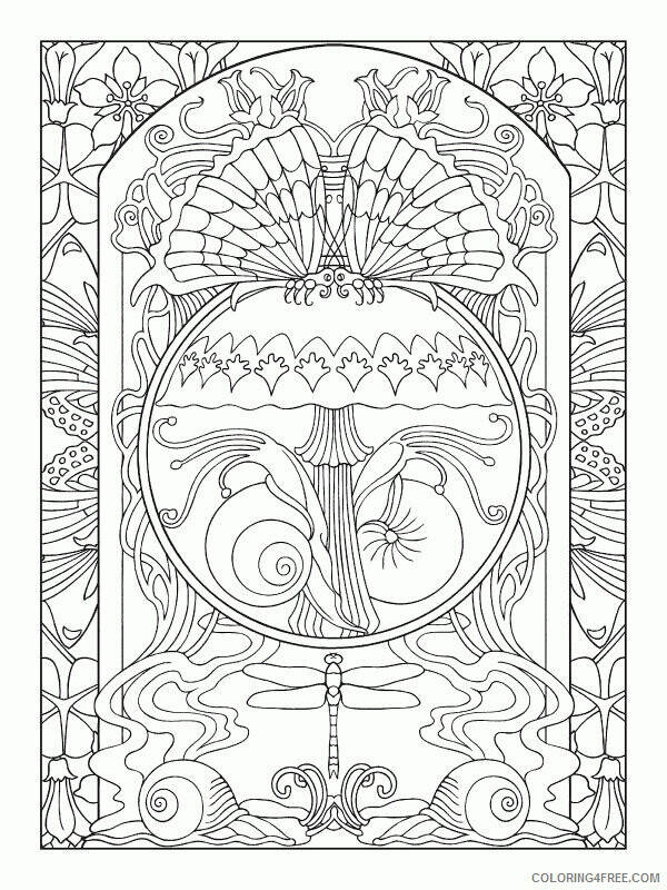 Art Nouveau Coloring Page Printable Sheets Art Nouveau Colouring High 2021 a 3126 Coloring4free