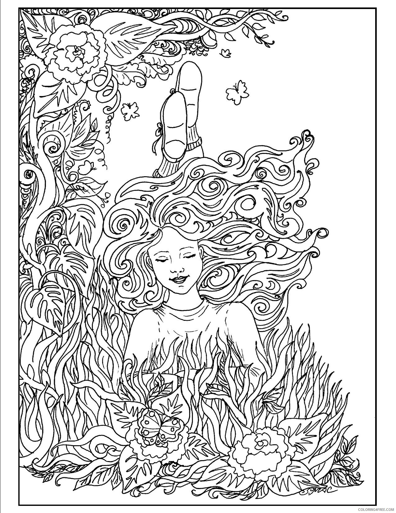 Art Nouveau Coloring Page Printable Sheets Art Nouveau S 2021 a 3121 Coloring4free