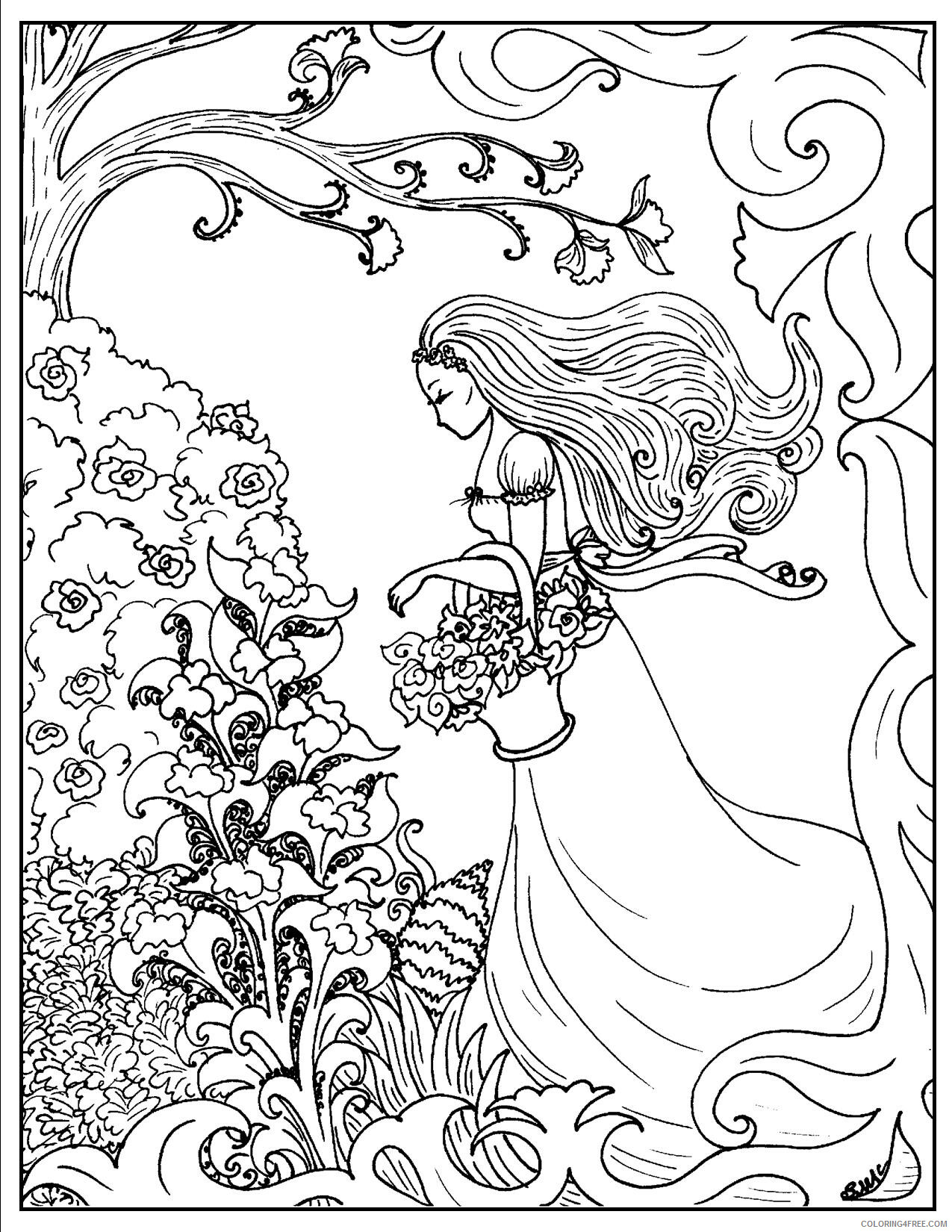 Art Nouveau Coloring Page Printable Sheets Art Nouveau S 2021 a 3123 Coloring4free