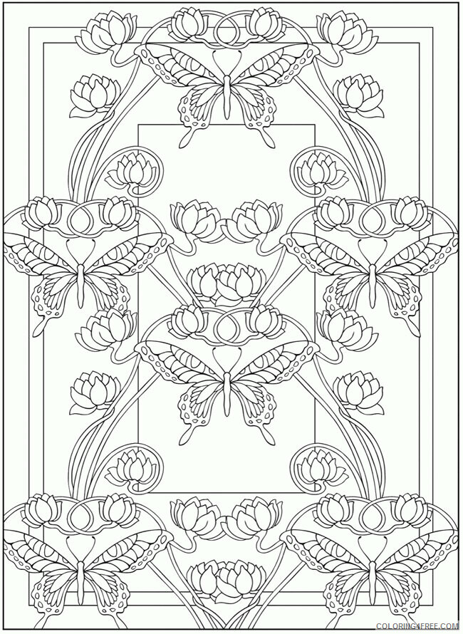 Art Nouveau Coloring Page Printable Sheets Welcome to 2021 a 3135 Coloring4free