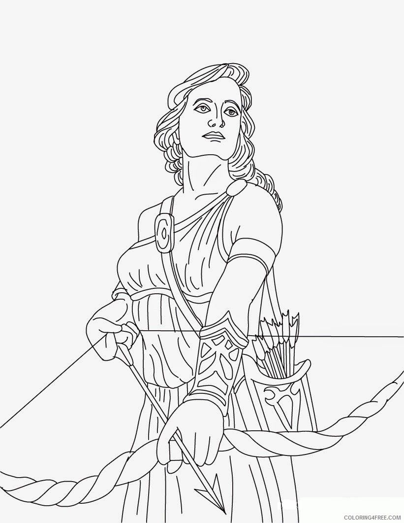 Artemis Coloring Pages Printable Sheets Artemis Greek Goddess of Hunting 2021 a 3139 Coloring4free