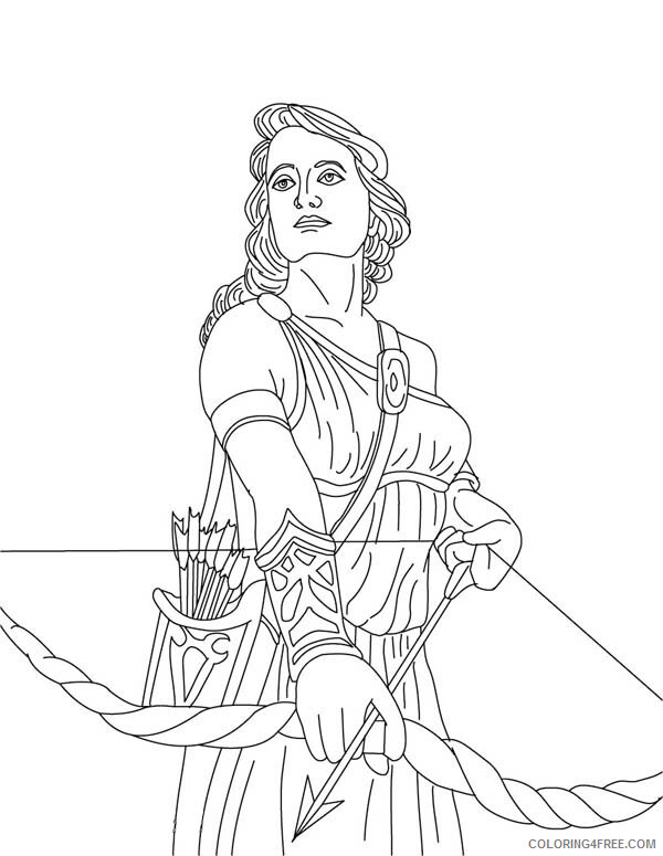Artemis Coloring Pages Printable Sheets Artemis from Greek Gods and 2021 a 3138 Coloring4free
