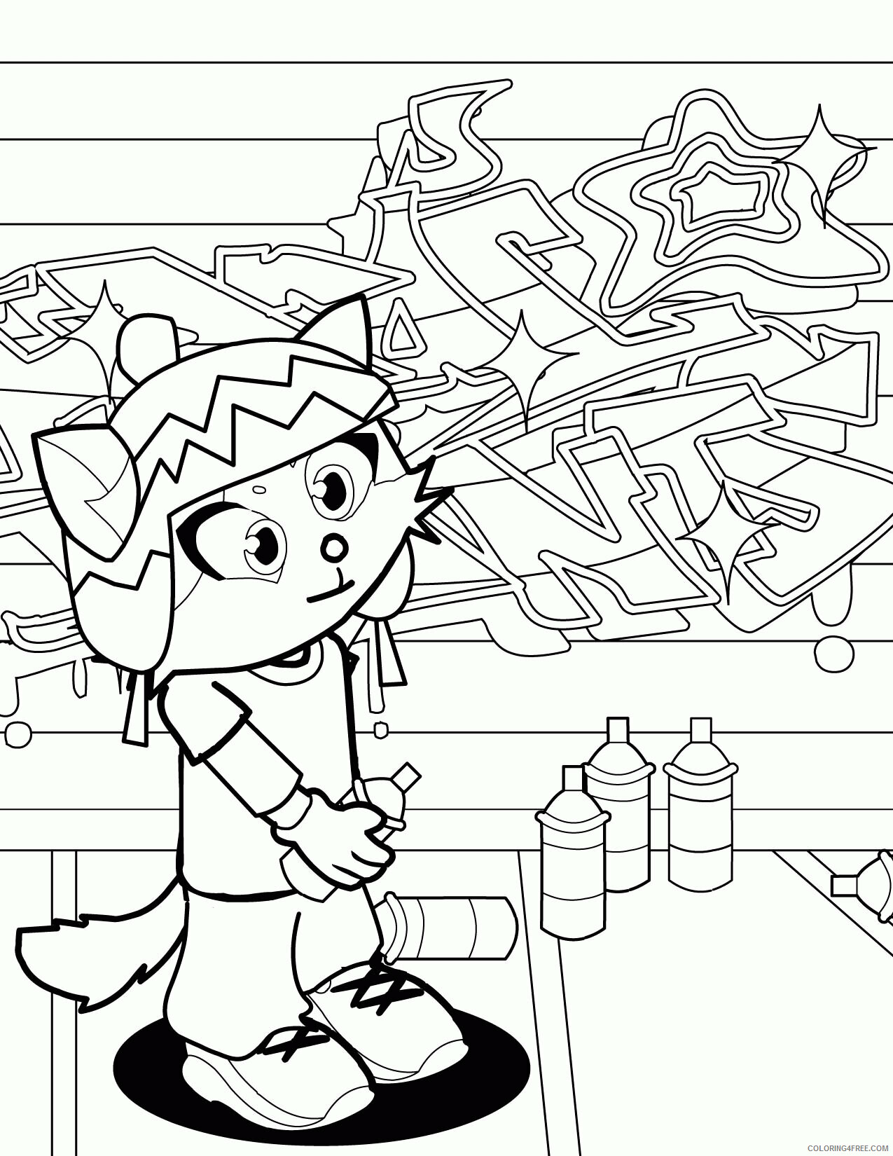Artist Coloring Page Printable Sheets Graffiti Artist Page Handipoints 2021 a 3289 Coloring4free