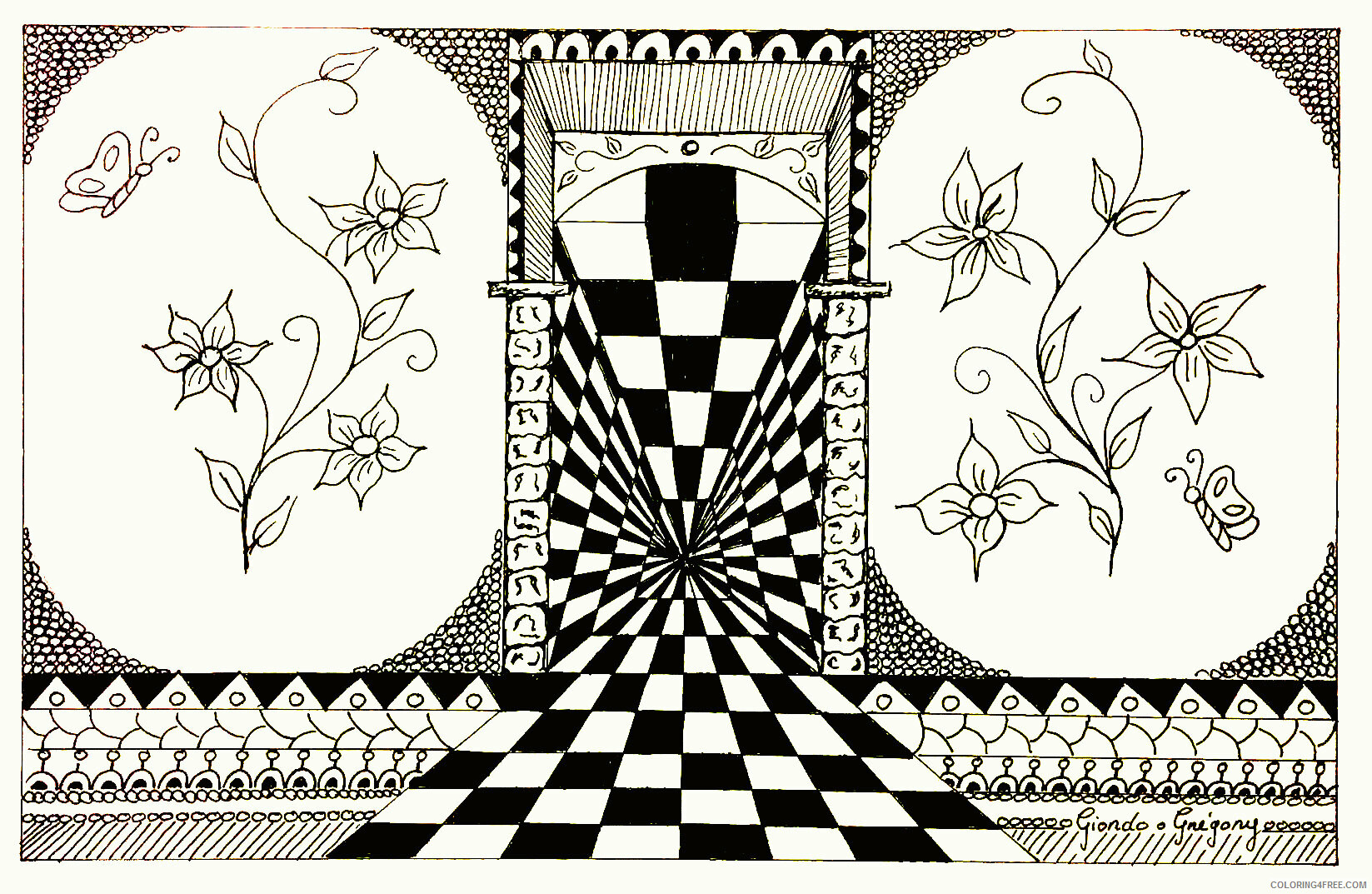 Artist Coloring Page Printable Sheets Op Art for 2021 a 3292 Coloring4free