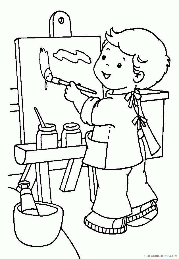 Artist Coloring Page Printable Sheets artist for kids 2021 a 3283 Coloring4free
