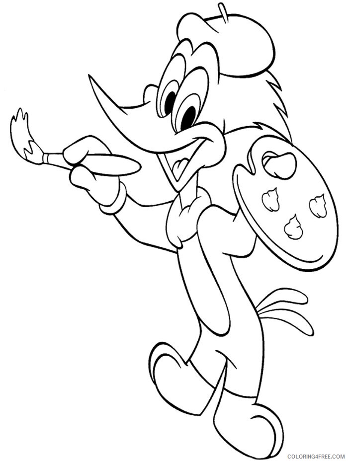 Artist Coloring Pages Printable Sheets Woody Woodpecker Woody Woodpecker Artist 2021 a 3307 Coloring4free
