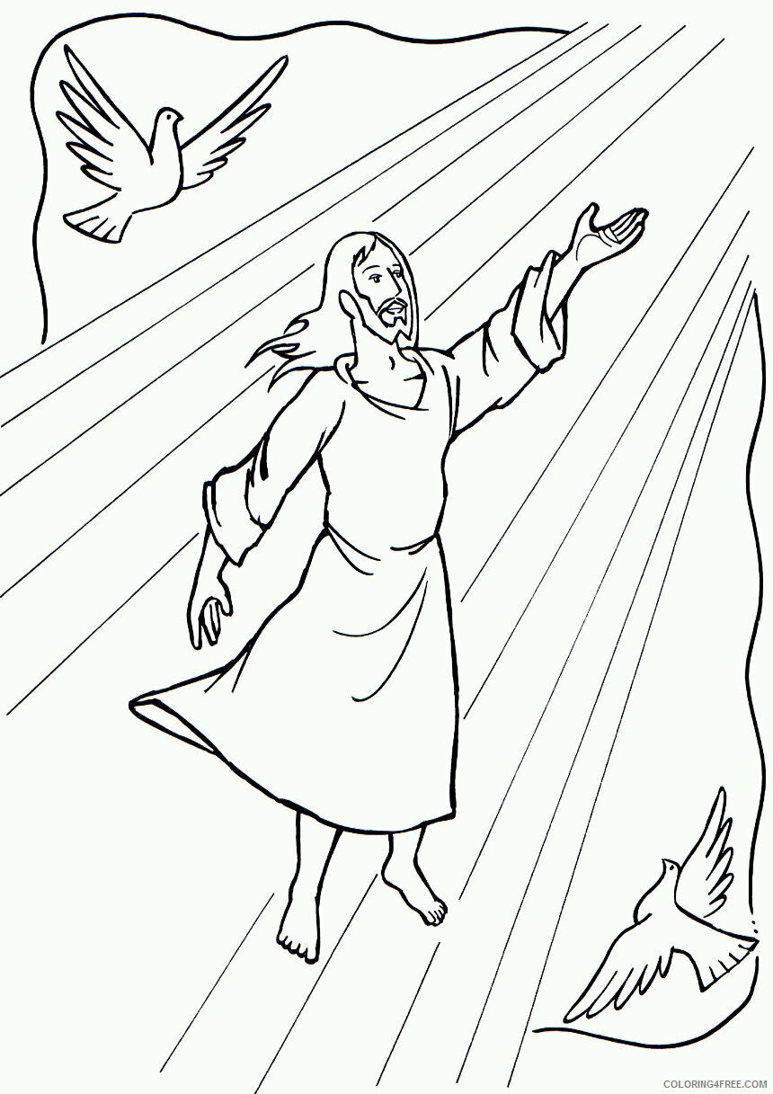 Ascension of Jesus Coloring Page Printable Sheets Ascension of Jesus Jesus ascension 2021 a Coloring4free