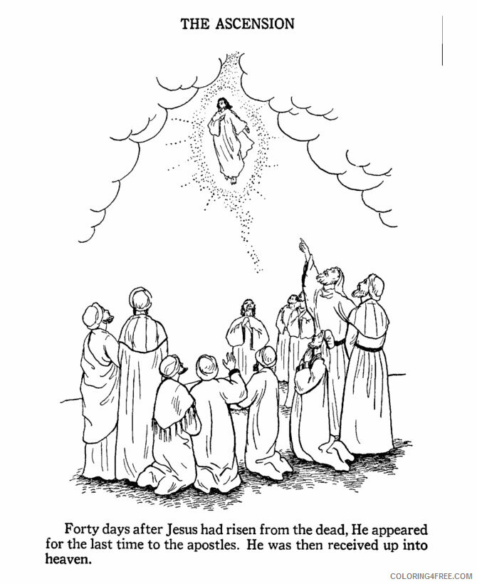 Ascension of Jesus Coloring Page Printable Sheets Bible Easter Bluebonkers 2021 a 3330 Coloring4free