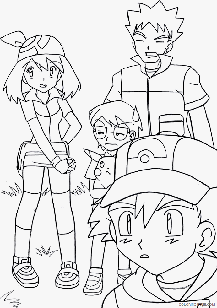 Ash From Pokemon Printable Sheets Ash May Pika Max Brock 2021 a 3335 Coloring4free