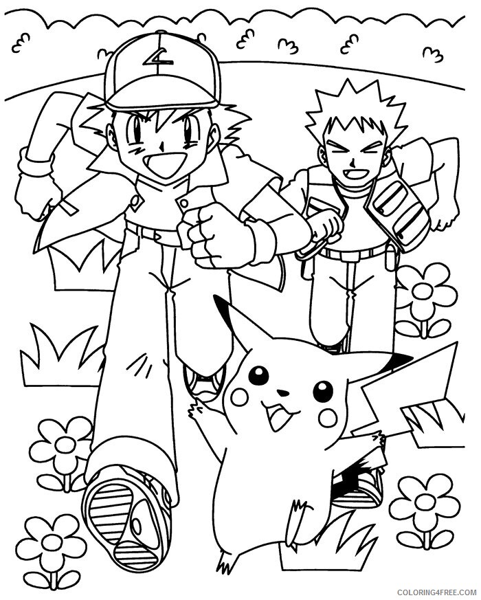 Ash In Pokemon Printable Sheets Pokemon Ash Ketchum Brock and 2021 a 3345 Coloring4free