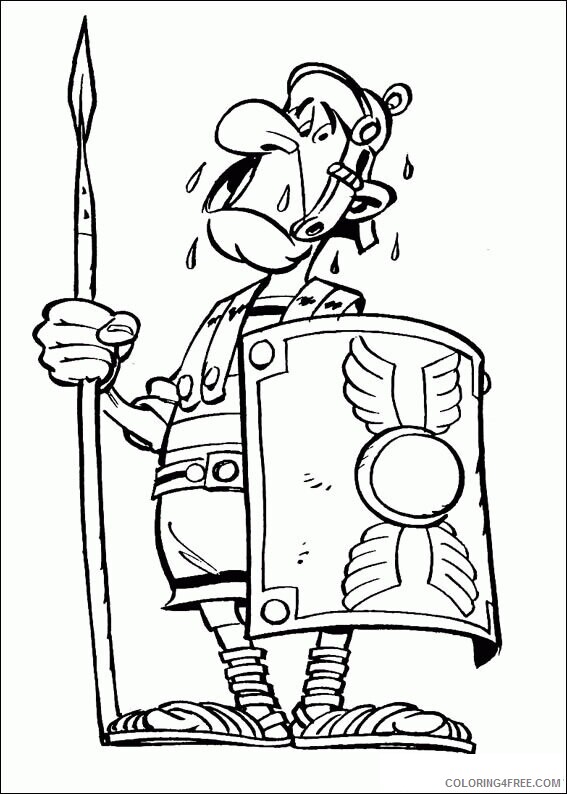 Asterix Coloring Pages Printable Sheets Roman soldier Asterix Pages 2021 a 3406 Coloring4free