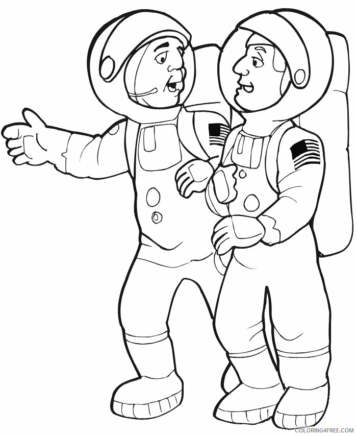 Astronaut Coloring Page Printable Sheets Astronaut Page Two American 2021 a 3457 Coloring4free