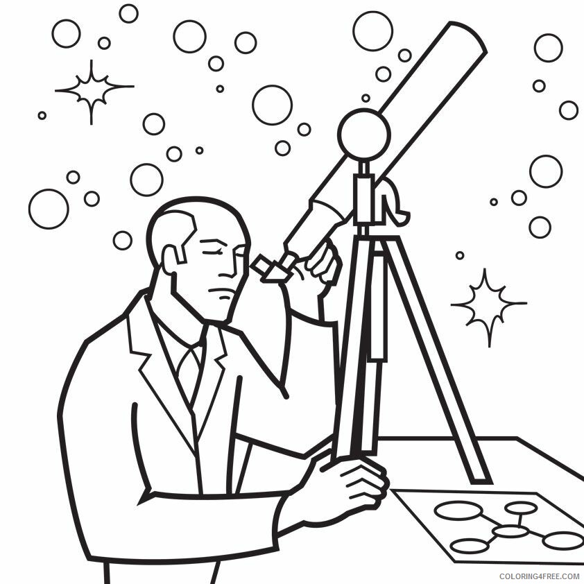 Astronomy Coloring Pages Printable Sheets space telescope Colouring page 2021 a 3522 Coloring4free