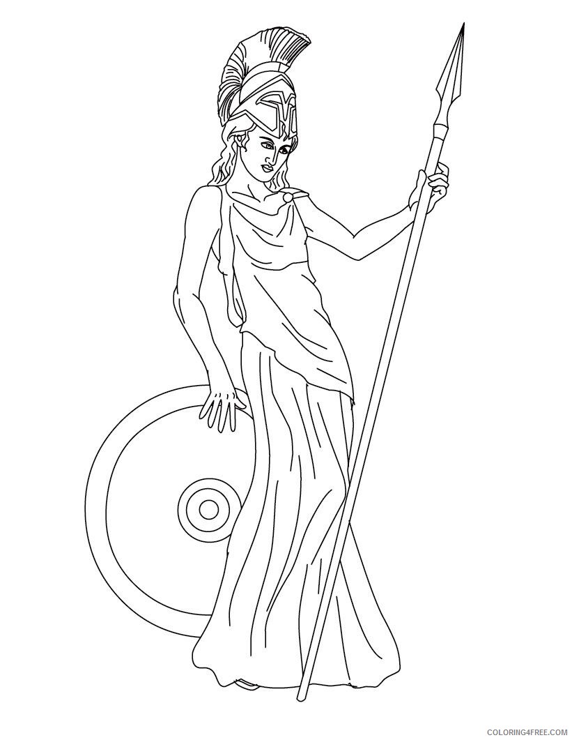Athena Coloring Pages Printable Sheets ATHENA the Greek goddess of 2021 a 3534 Coloring4free